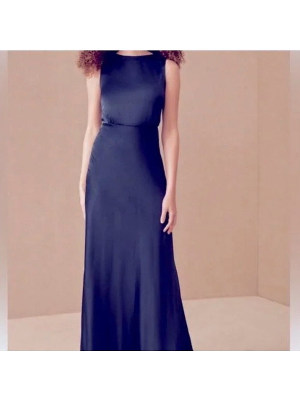 BHLDN Beckett High Neck Satin Dress Gown
